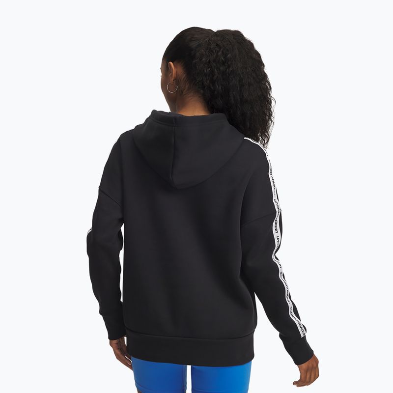 Bluza damska Under Armour Icon Fleece Taped Hoody black/white 2