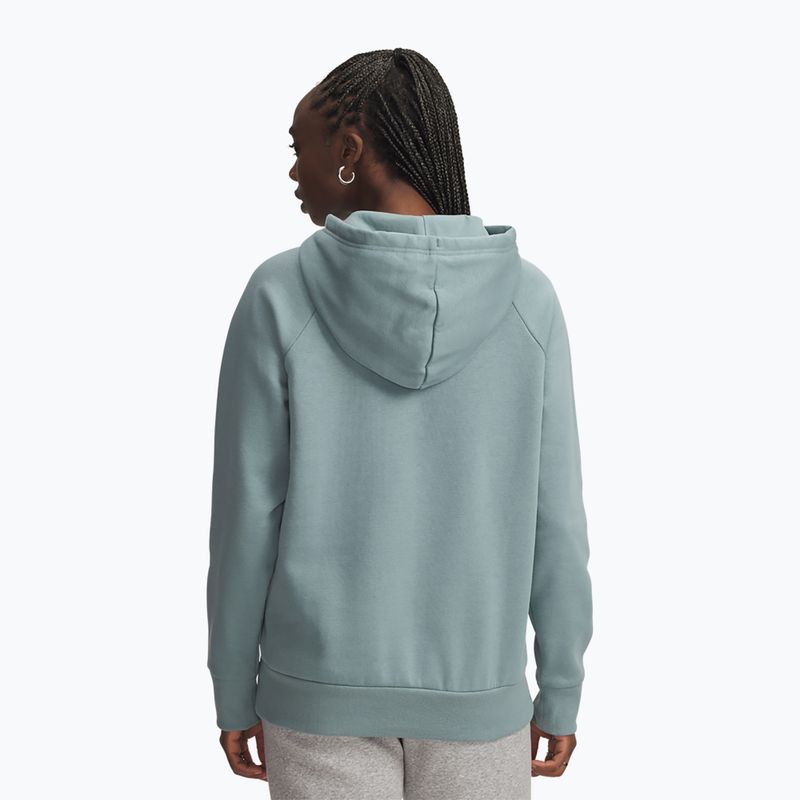 Bluza damska Under Armour Rival Fleece Big Logo Hoody serpentine/white 2