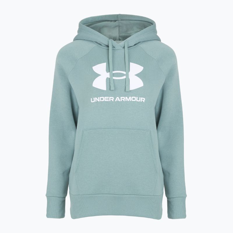 Bluza damska Under Armour Rival Fleece Big Logo Hoody serpentine/white 4