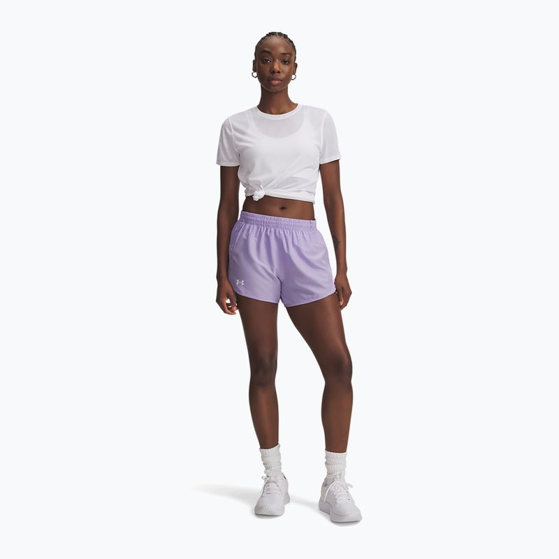 Spodenki do biegania damskie Under Armour Fly By 3" transparent/transparent/reflective 2