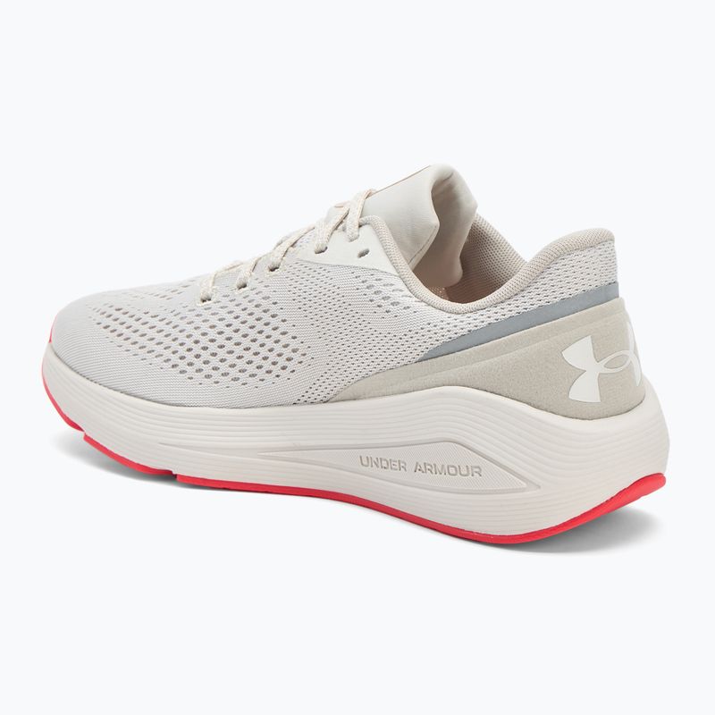 Buty do biegania damskie Under Armour Sonic 7 summit white/khaki base/racer red 3