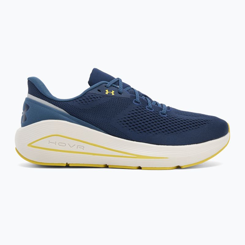 Buty do biegania męskie Under Armour Sonic 7 washed navy/nu blue/yellow shade 2