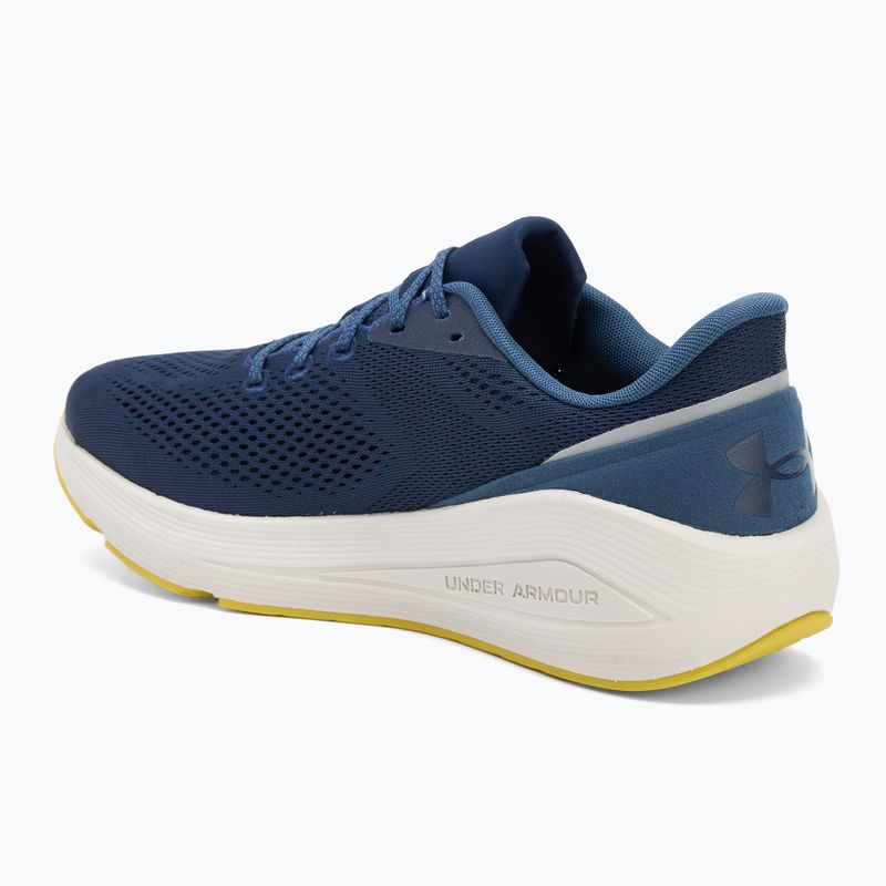 Buty do biegania męskie Under Armour Sonic 7 washed navy/nu blue/yellow shade 3