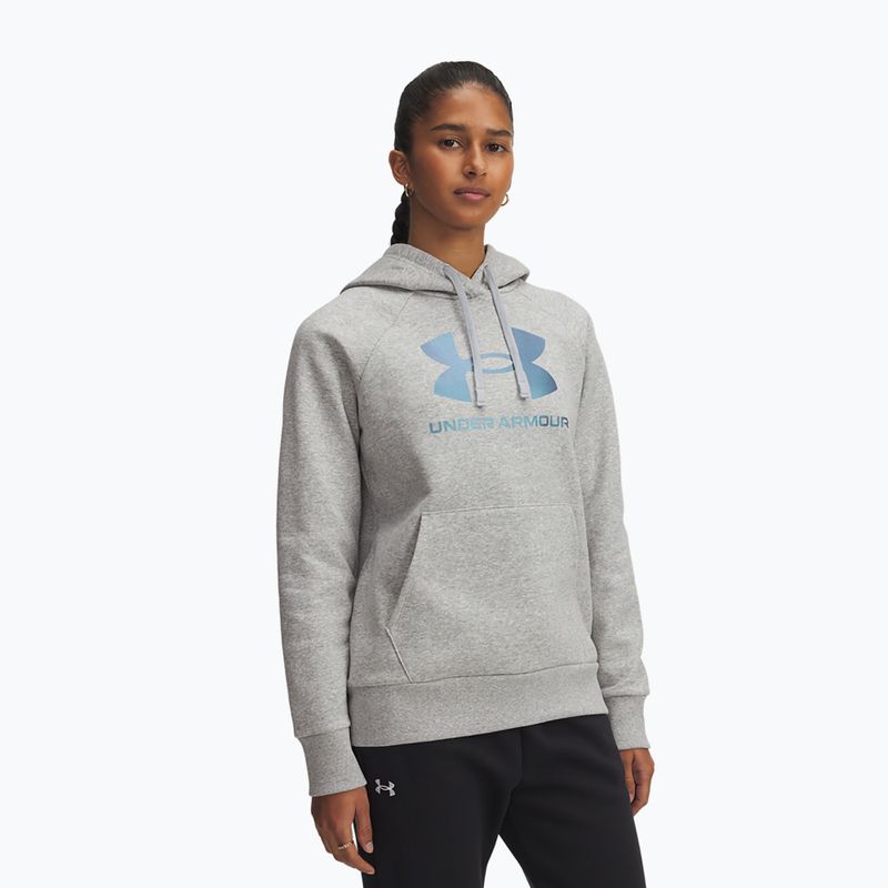 Bluza damska Under Armour Rival Feelce Shimmer Hoody mod gray light heather/iridescent