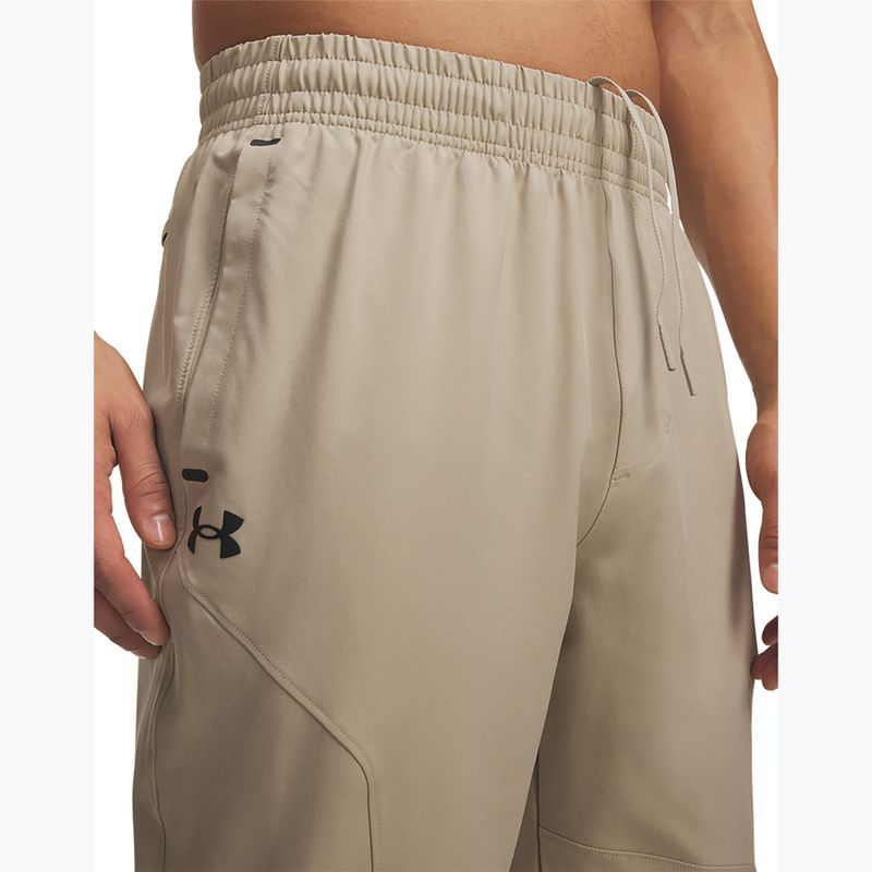 Spodnie treningowe męskie Under Armour Unstoppable Tapered Pants city khaki/black 4
