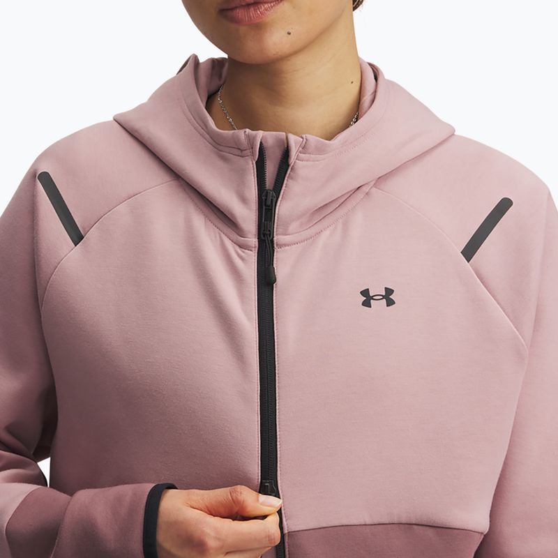 Bluza damska Under Armour Unstoppable Fleece HZ tourmaline pink/maroon mist/black 3