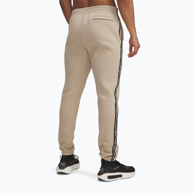 Spodnie męskie Under Armour Icon Fleece Jgr city khaki/white 3