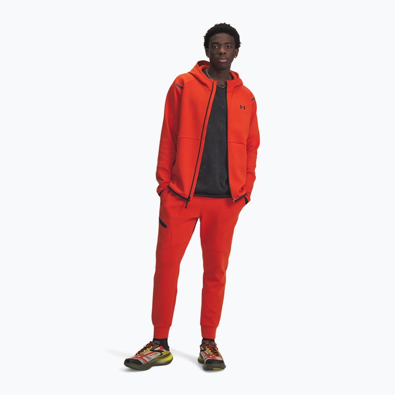 Spodnie treningowe męskie Under Armour Unstoppable Fleece Jgr surplus orange black 2