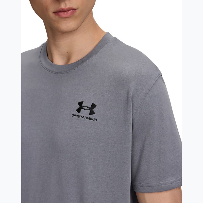Koszulka treningowa męska Under Armour Logo Emb Heavyweight titan gray/black 3
