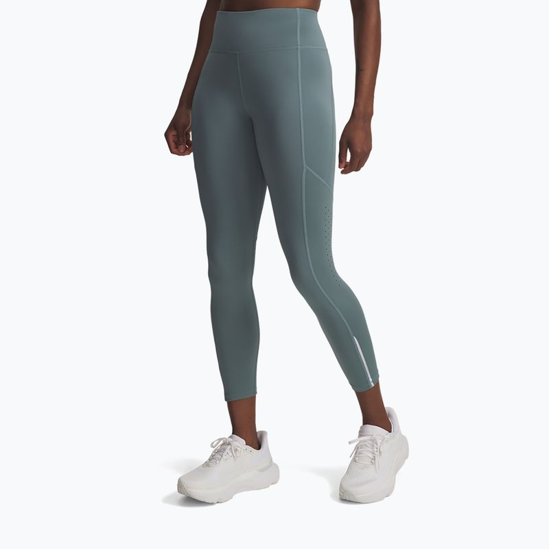 Legginsy do biegania damskie Under Armour Launch Ankle jasper blue/reflective