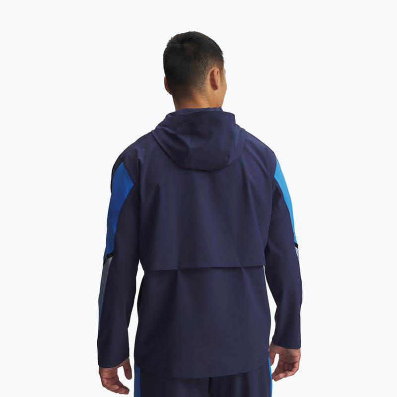 Kurtka do biegania męska Under Armour Velociti Storm Hooded washed navy/blue atlantis/reflective 2