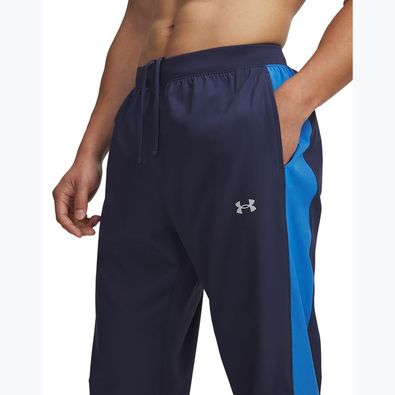 Spodnie do biegania męskie Under Armour Velociti Storm washed navy/blue atlantis/reflective 4