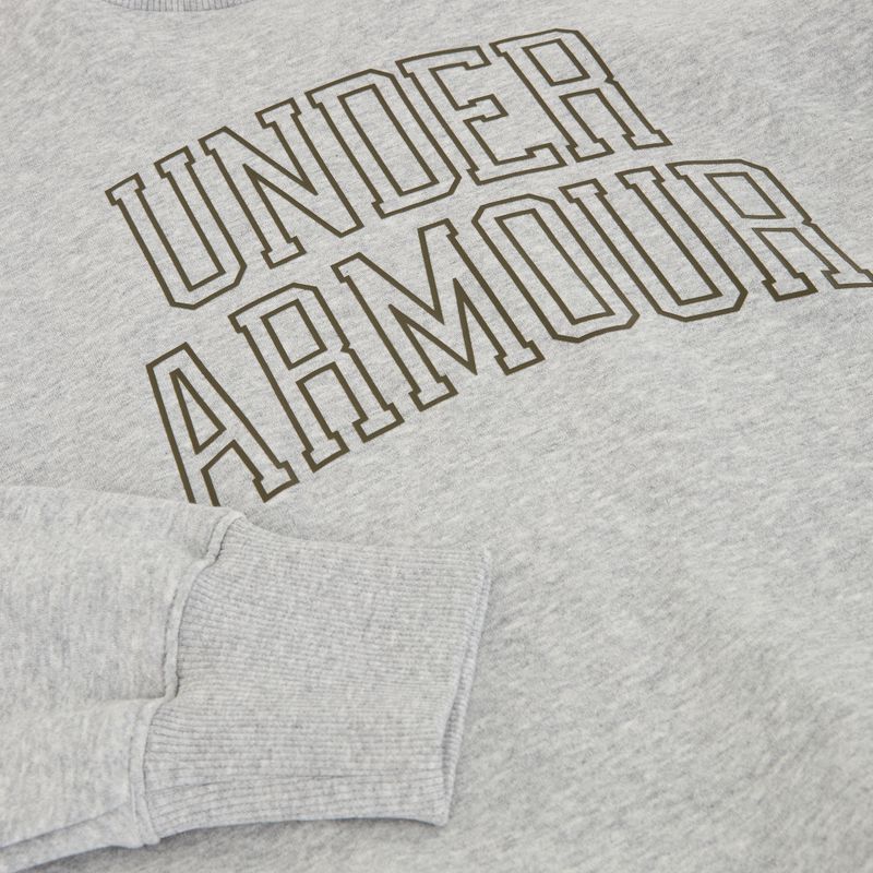 Bluza damska Under Armour Rival Fleece Varsity Crew halo gray light heather/expedition green 5