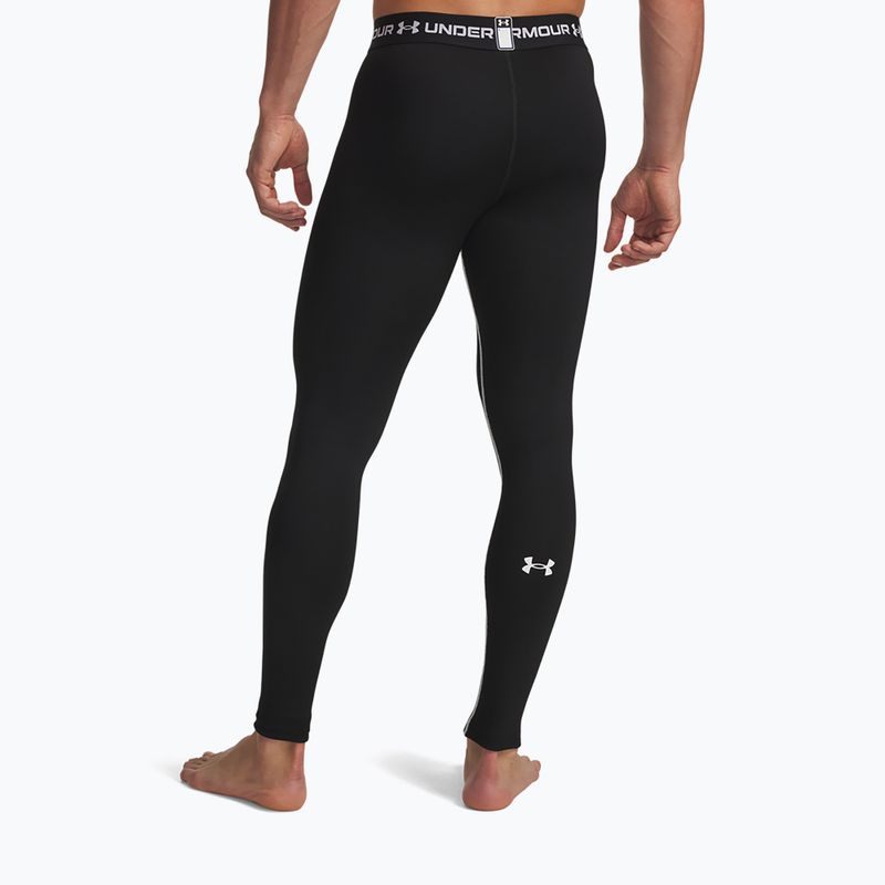 Legginsy męskie Under Armour Cold Weather Grid  black/white/white 3