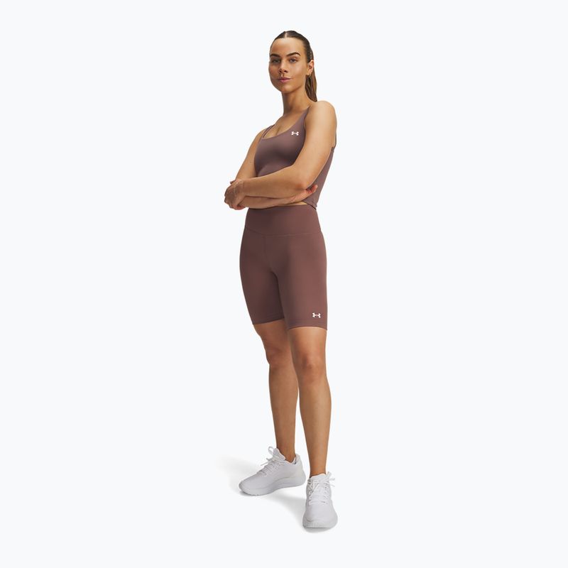 Spodenki treningowe damskie Under Armour Motion Bike EMEA sierra taupe/white 2