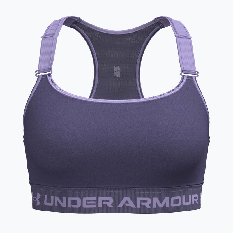 Biustonosz treningowy Under Armour HeatGear High purple luxe/purple crest