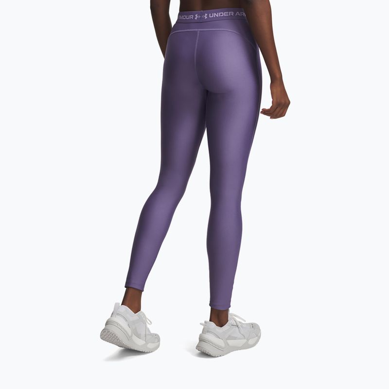 Legginsy treningowe damskie Under Armour HeatGear purple luxe/purple crest 3