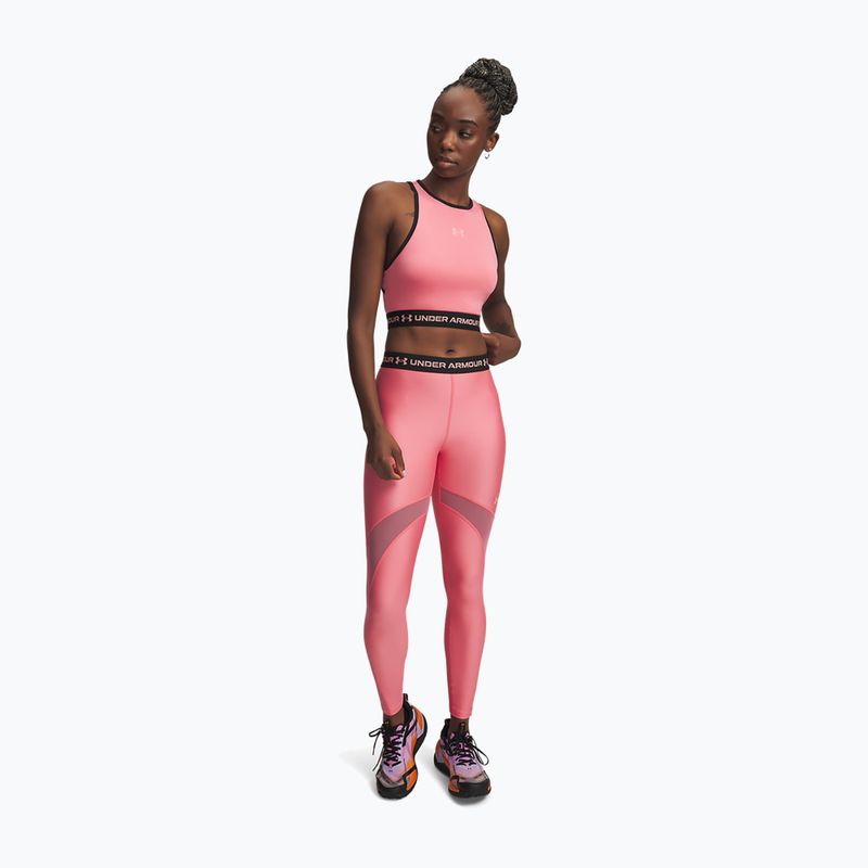 Legginsy treningowe męskie Under Armour HeatGear Mesh bittersweet pink/posh pink 2