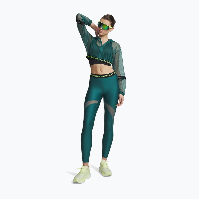 Legginsy treningowe damskie Under Armour HeatGear Mesh rack green/hyper green 2