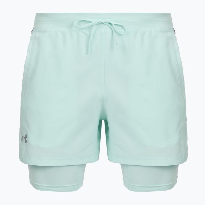 Spodenki do biegania męskie Under Armour Launch 5" 2IN1 refresh mint/castlerock
