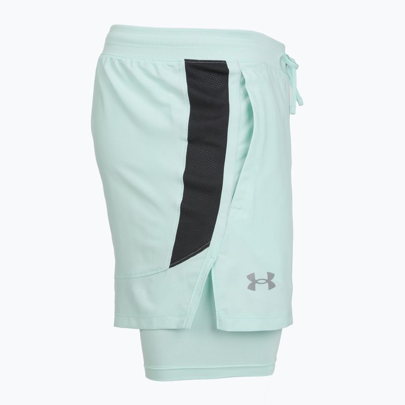 Spodenki do biegania męskie Under Armour Launch 5" 2IN1 refresh mint/castlerock 3