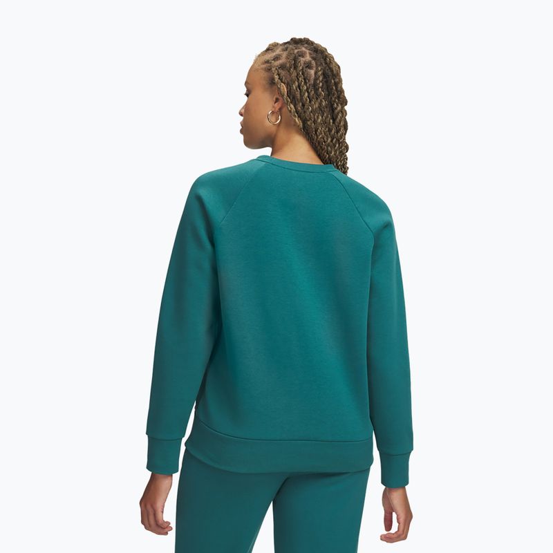Bluza damska Under Armour Rival Fleece Crew rack green/white 2