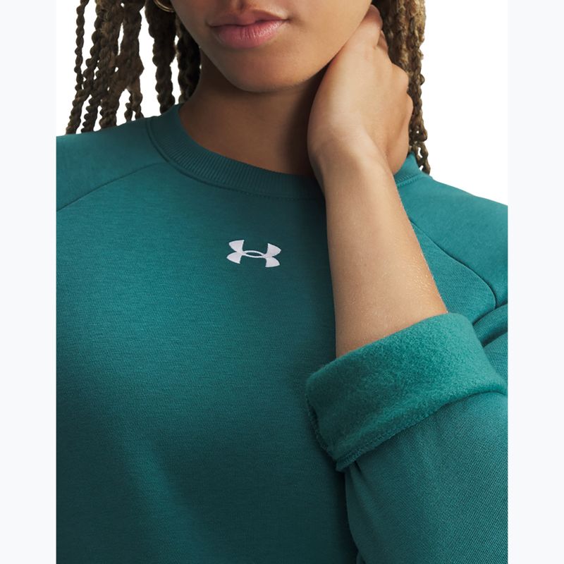 Bluza damska Under Armour Rival Fleece Crew rack green/white 3