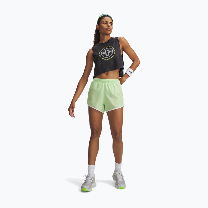 Spodenki do biegania damskie Under Armour Fly By 3" lumos lime/white 2