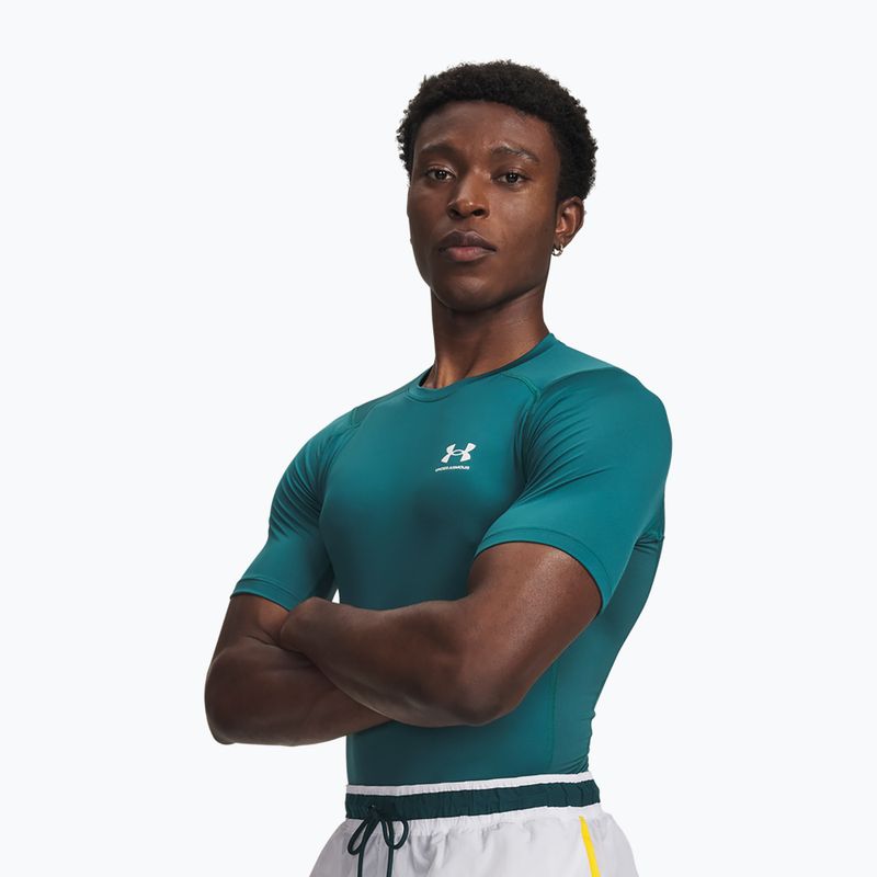 Koszulka treningowa męska Under Armour HG Armour Comp rack green/white