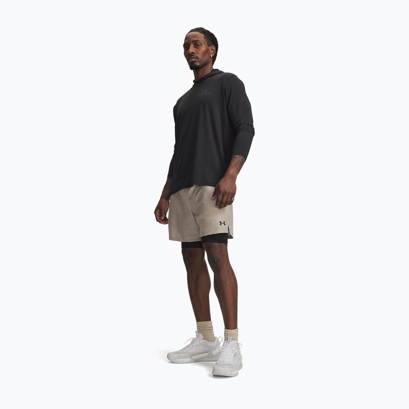 Spodenki treningowe męskie Under Armour Vanish Woven 2.0 2IN1 Shorts timberwolf taupe/black 2