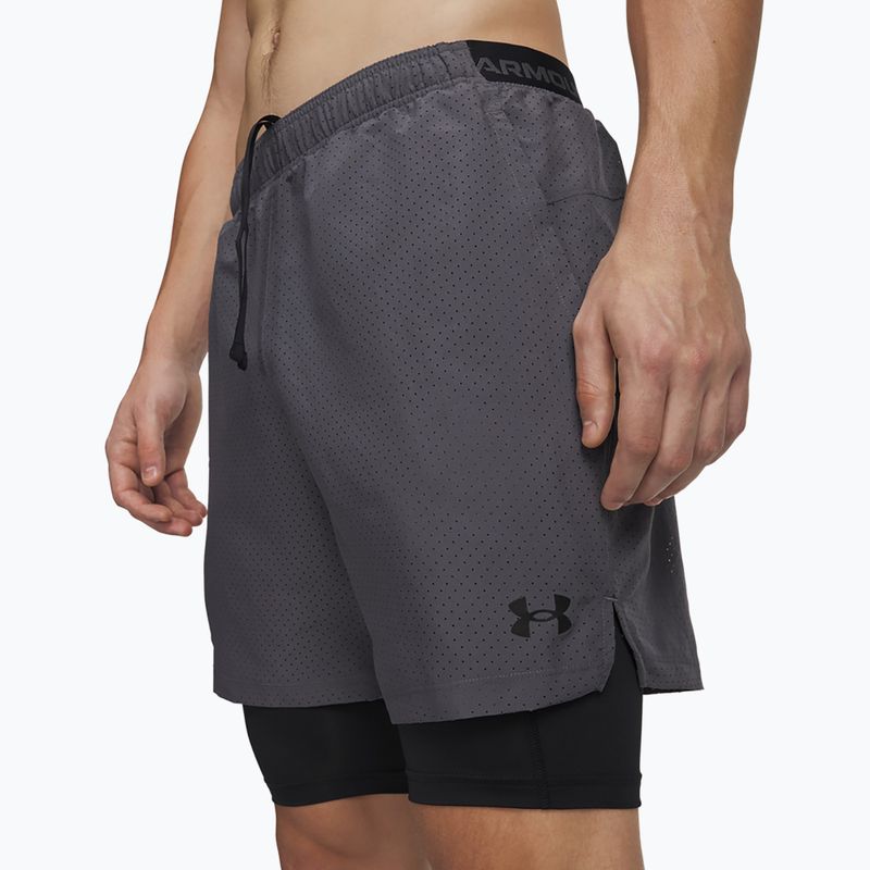 Spodenki treningowe męskie Under Armour Vanish Woven 2.0 2IN1 Shorts castlerock/black 4