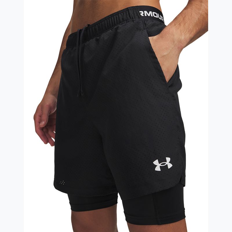 Spodenki treningowe męskie Under Armour Vanish Woven 2.0 2IN1 Shorts black/white 4