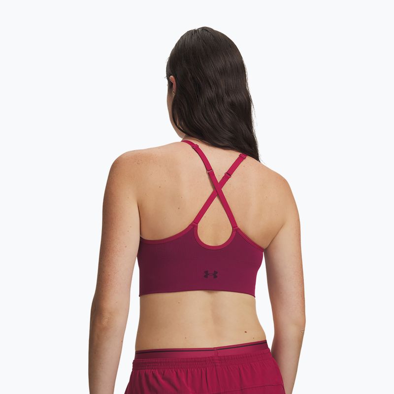 Biustonosz treningowy Under Armour Vanish Seamless Low claret/ox blood 2