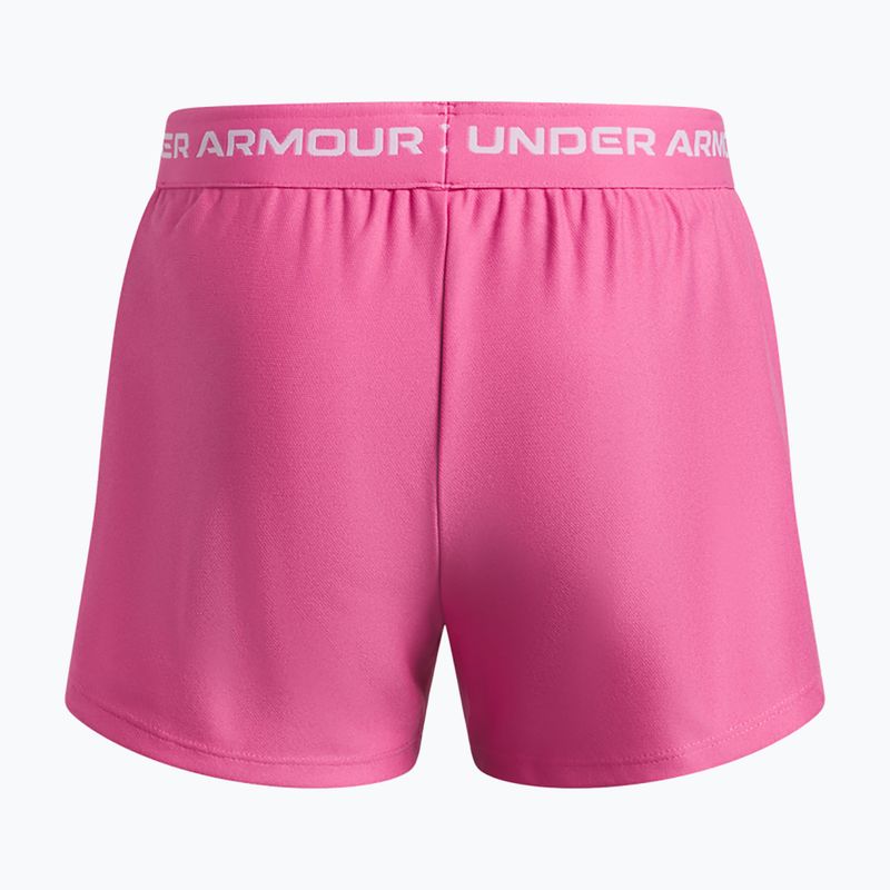 Spodenki treningowe dla dzieci Under Armour UA Tech Play Up 2IN1 Shorts pink frenzy/white 2