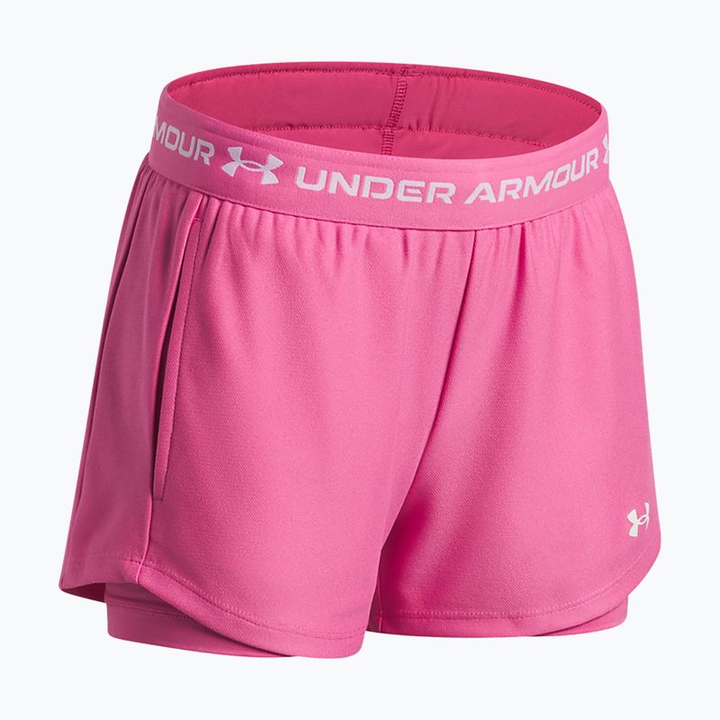 Spodenki treningowe dla dzieci Under Armour UA Tech Play Up 2IN1 Shorts pink frenzy/white 3