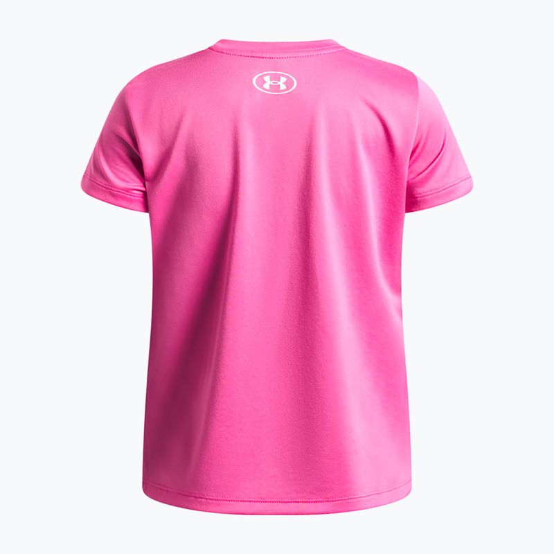 Koszulka treningowa dziecięca Under Armour Tech SSC SS pink frenzy/white 2