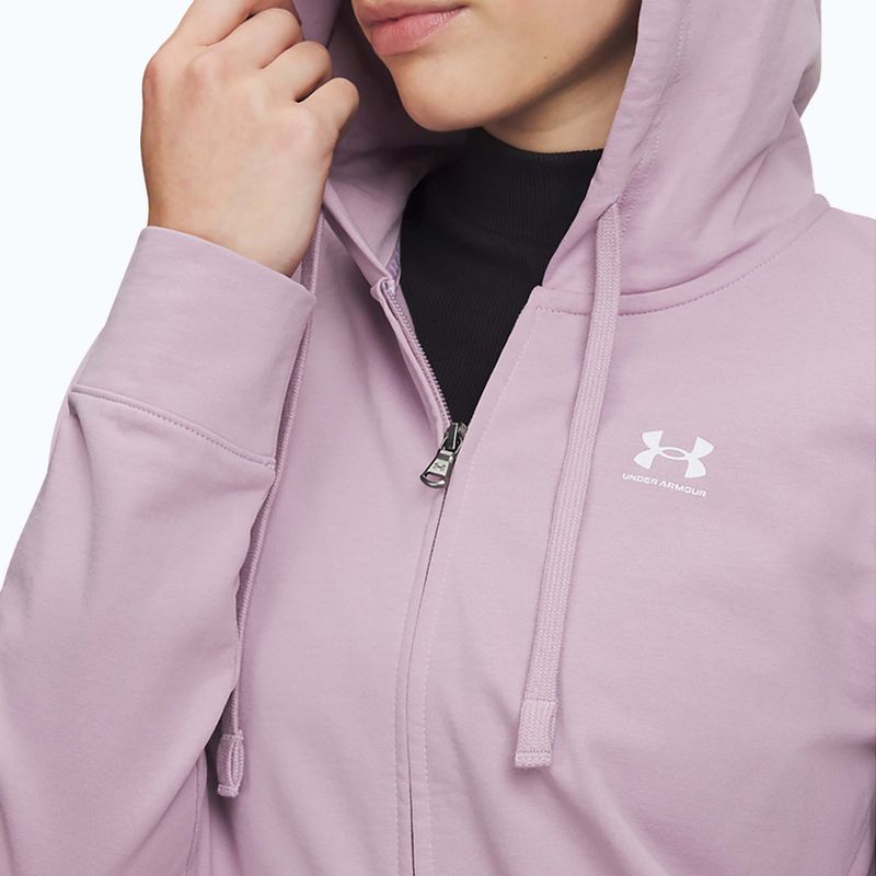 Bluza damska Under Armour Sport Terry FZ mauve pink/white 3