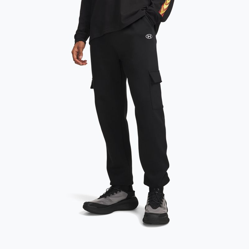 Spodnie męskie Under Armour Rival Fleece Cargo ultimate black/white