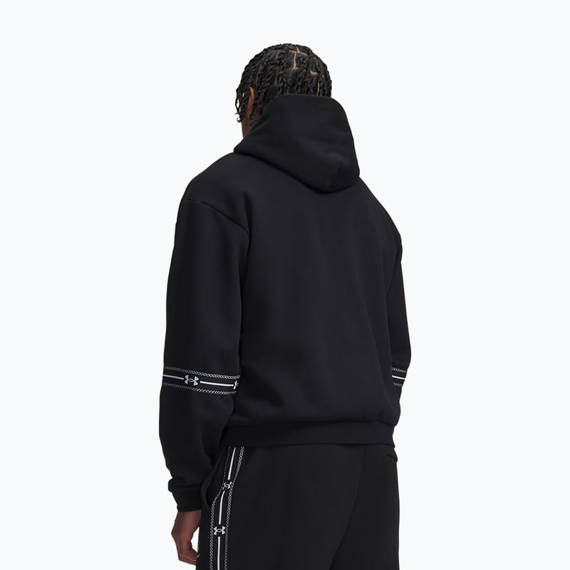 Bluza męska Under Armour Icon Fleece Taped Hoodie ultimate black/white 2
