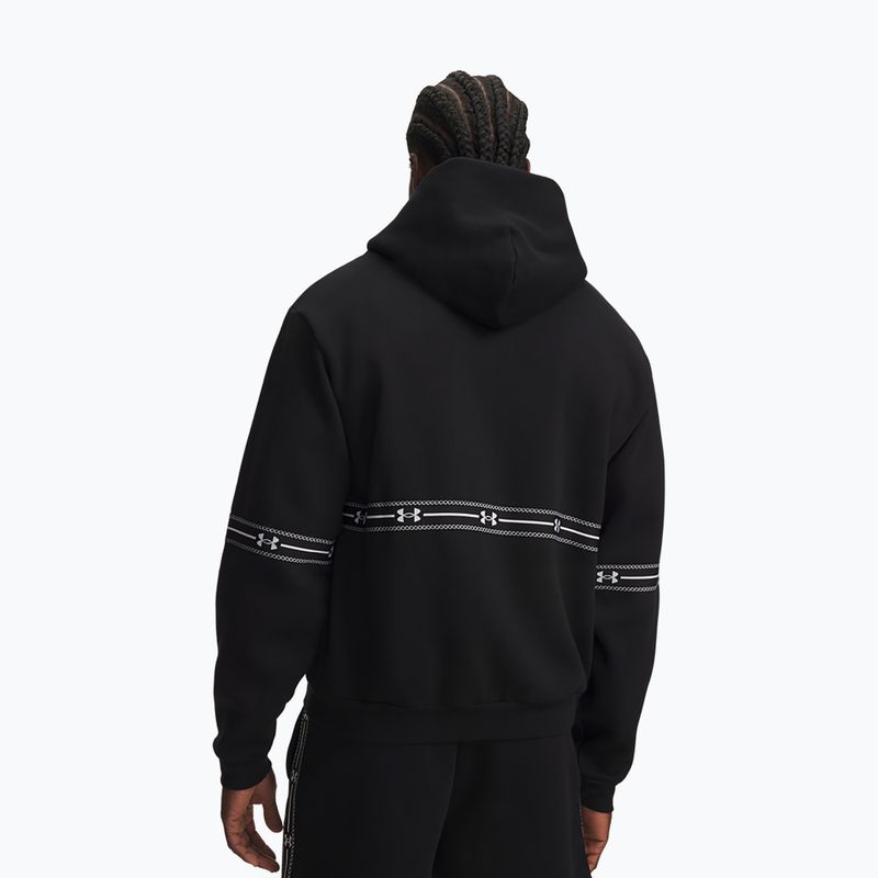 Bluza męska Under Armour Icon Fleece Taped Full Zip ultimate black/white 2