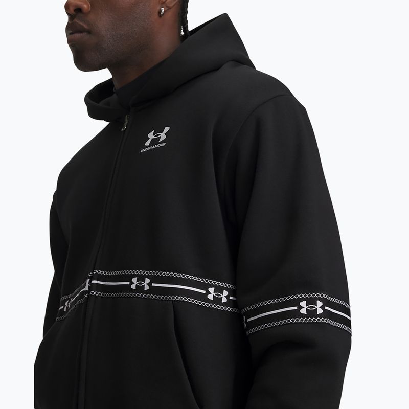 Bluza męska Under Armour Icon Fleece Taped Full Zip ultimate black/white 3