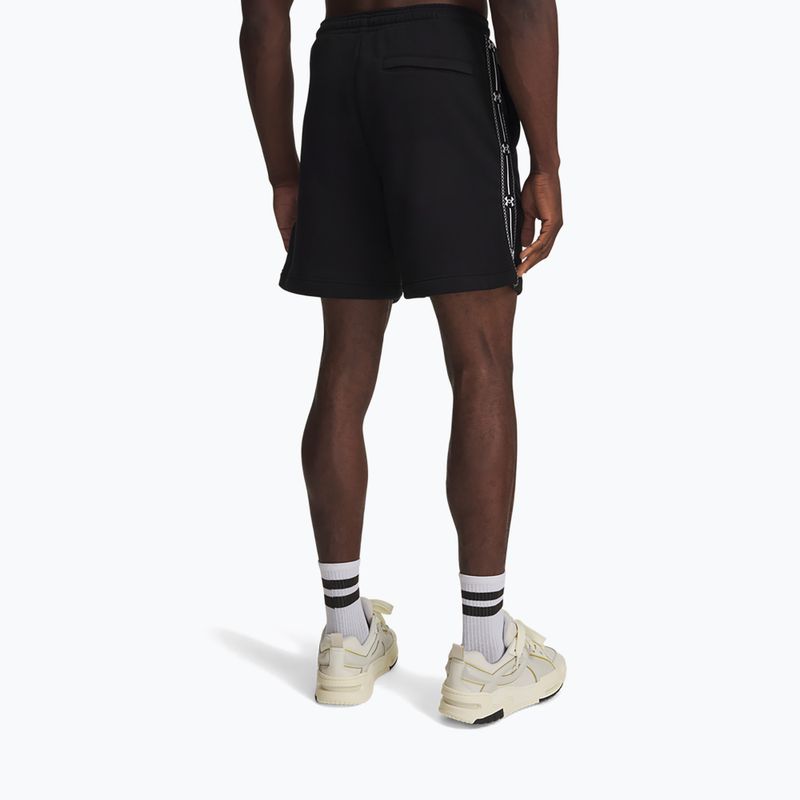 Spodenki męskie Under Armour Icon Fleece Taped Shorts ultimate black/white 3