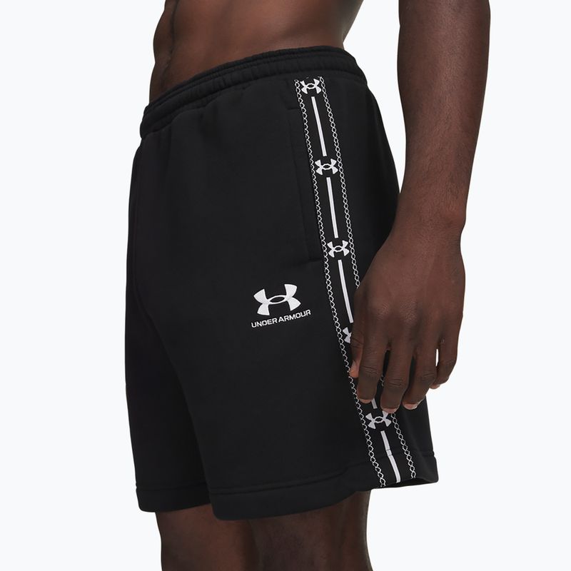 Spodenki męskie Under Armour Icon Fleece Taped Shorts ultimate black/white 4