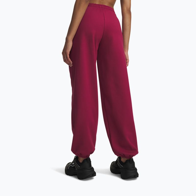Spodnie damskie Under Armour Icon Fleece Gym Pant claret/white 3