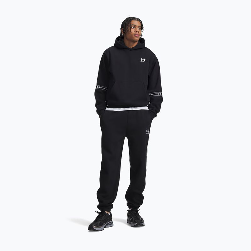 Spodnie męskie Under Armour Icon Fleece Taped Jogger ultimate black/white 2