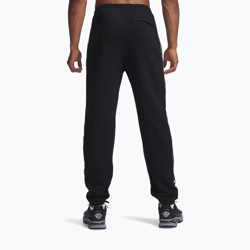Spodnie męskie Under Armour Icon Fleece Taped Jogger ultimate black/white 3