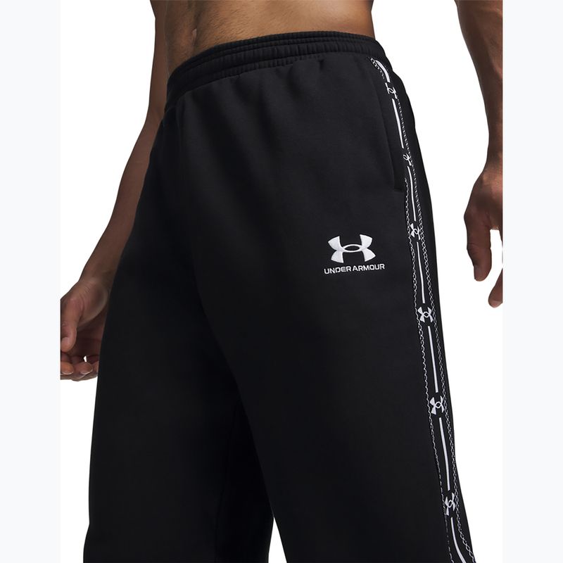 Spodnie męskie Under Armour Icon Fleece Taped Jogger ultimate black/white 4