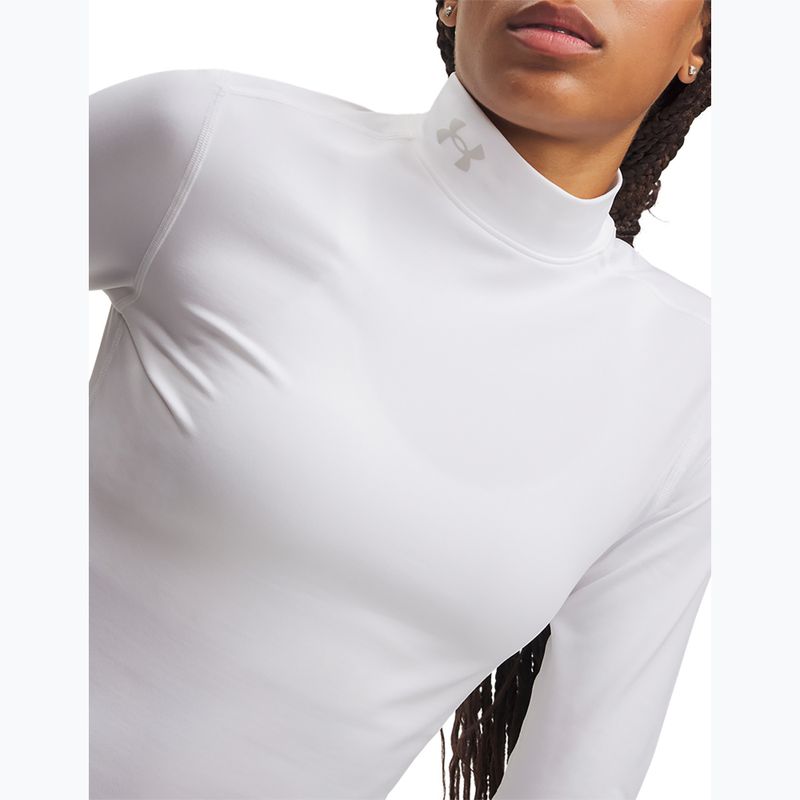 Longsleeve treningowy damski Under Armour ColdGear Mock LS white/halo gray 3