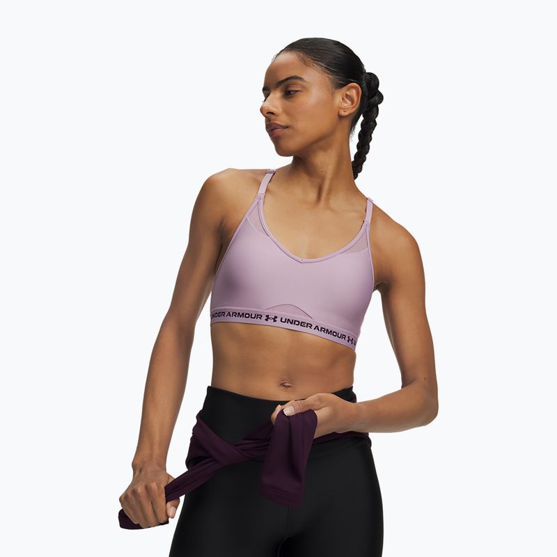 Biustonosz treningowy Under Armour Crossback Low mauve pink/purple echo