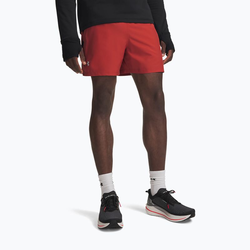 Spodenki do biegania męskie Under Armour Launch 5" Shorts heritage red/black/reflective